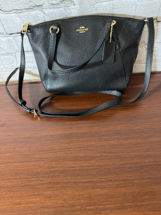 Coach Handbags - Coach Kelsey Satchel Black Pebbled Leather Gold Hardware NWOT Pristine Crossbody